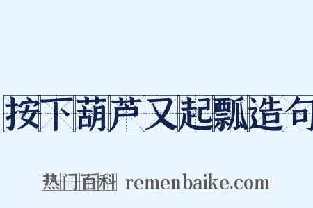按下葫芦又起瓢造句是什么意思的图片